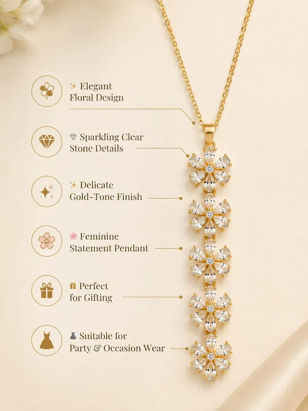 Women_Gold-Plated_Floral_Crystal_Pendant_Necklace