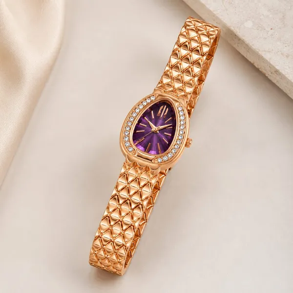 Women’s_Rose_Gold_Purple_Dial_Crystal_Oval_Bracelet_Watch