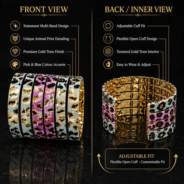 women's_gold-tone_multicolour_enamel/printed_bangle_set