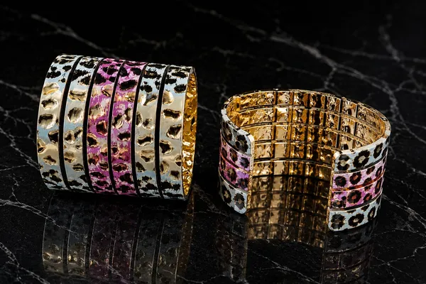 women's_gold-tone_multicolour_enamel/printed_bangle_set