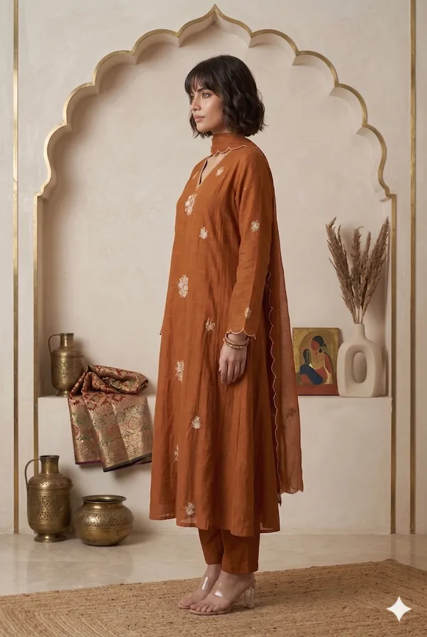Silk_Rust_Colour_Suit_Set_with_Dupatta