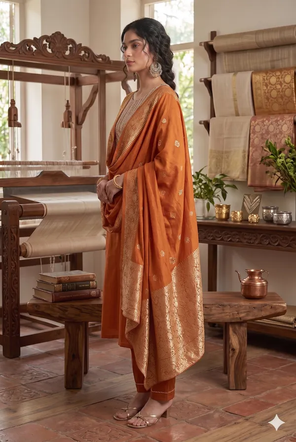 Orange_Embroidered_Suit_set_with_Dupatta