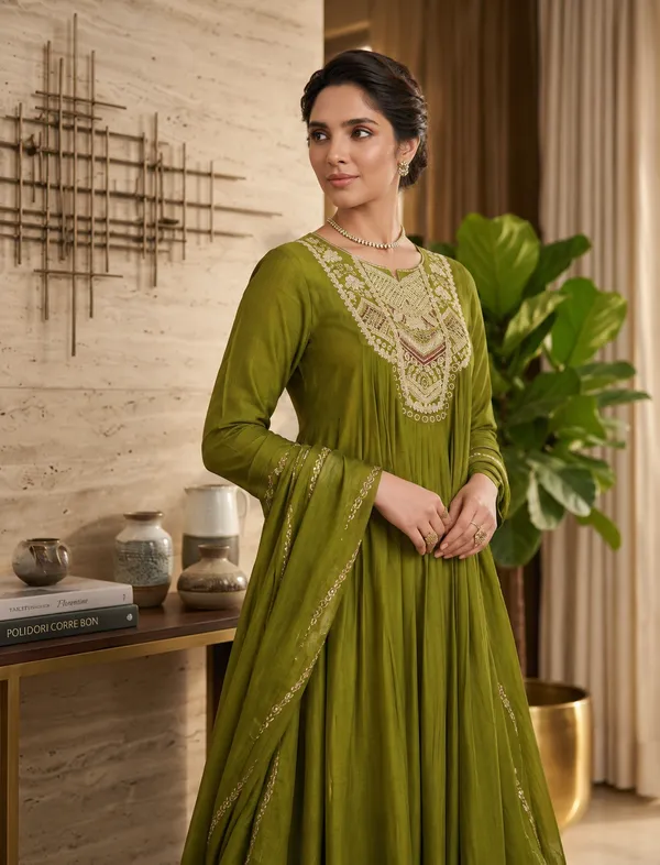 Green_Anarkali_Suit_set_with_Dupatta