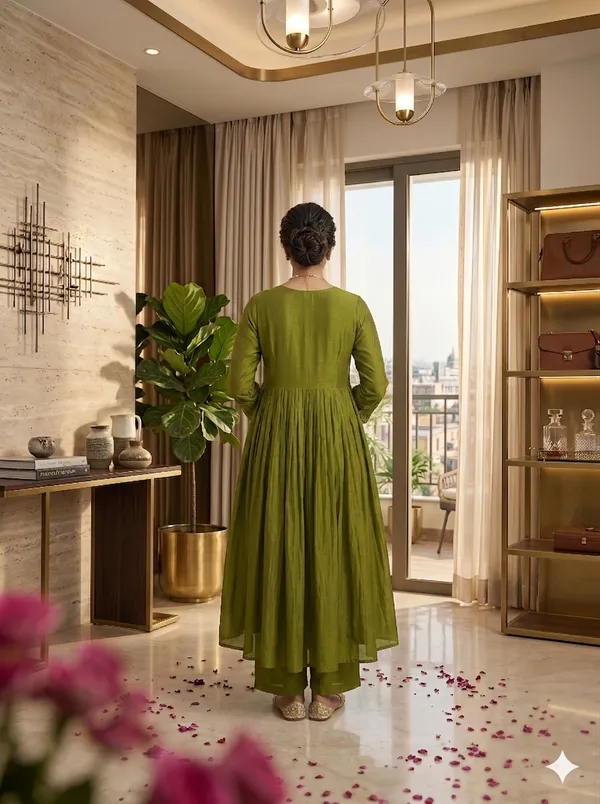Green_Anarkali_Suit_set_with_Dupatta