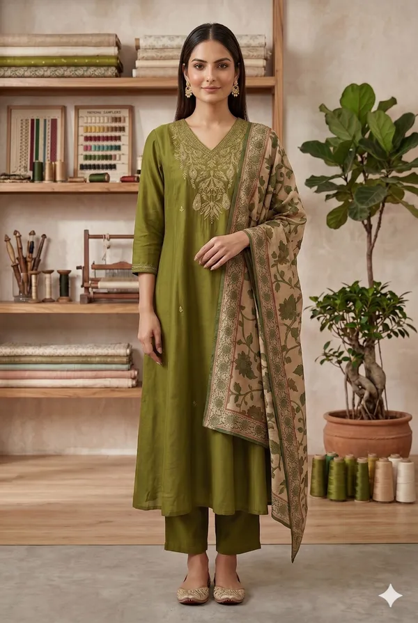Green_A-Line_Silk_Suit_Set_With_Dupatta