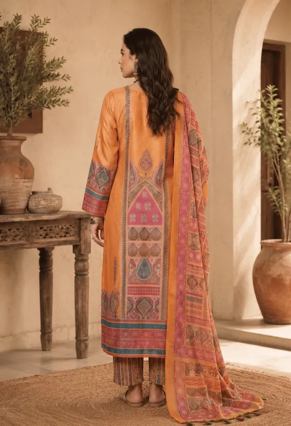 Yellow_Rayon_Blend_Ethnic_Motifs_Printed_Straight_Kurta_Trouser_With_Dupatta