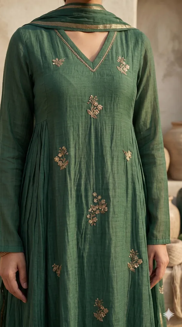 Green_A-Line_Suit_Set_with_Dupatta