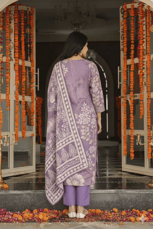 Lavender_Viscose_Rayon_Floral_Printed_Straight_Kurta_Trousers_With_Dupatta
