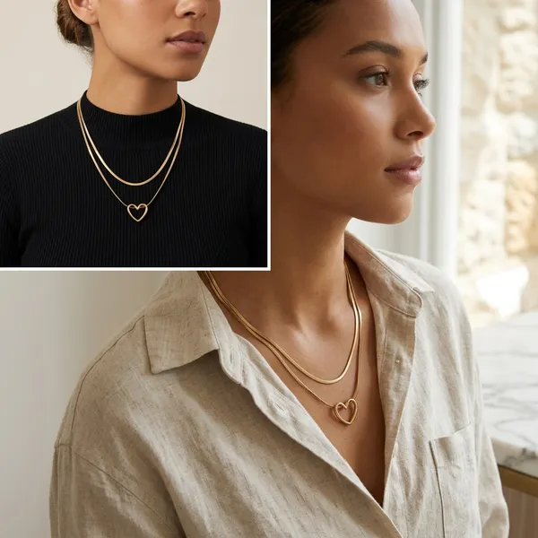 Elegant_Heart_Pendant_Layered_Necklace
