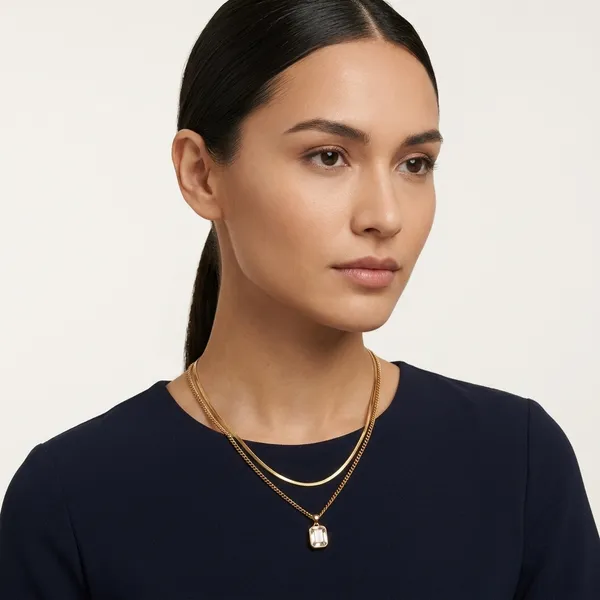 Elegant_Gold_Toned_Double_Layer_Pendant_Necklace