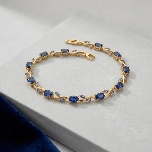 Blue_Stone_Gold_Tone_Bracelet_For_Women