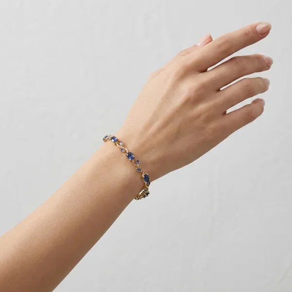 Blue_Stone_Gold_Tone_Bracelet_For_Women
