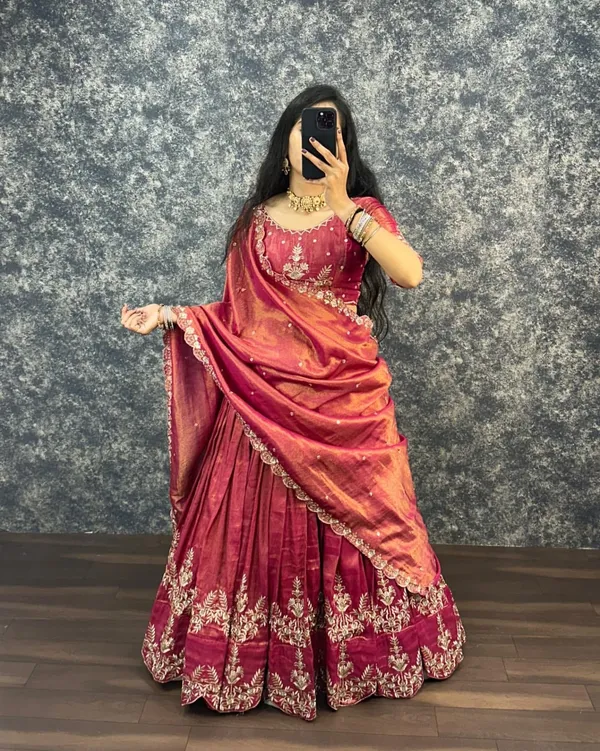 Red_Elegant_Design_Fancy_Silk_Lehenga_Choli_For_Women