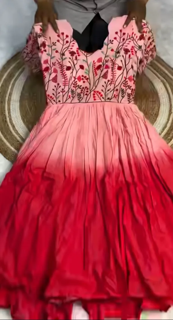 Pink_And_Red_Elegant_Design_Cotton_Gown_For_Women