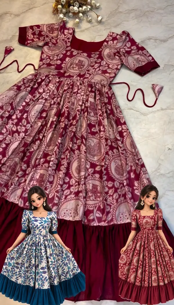 MARRON_Kalamkari_2.0_Slub_Cotton_Anarkali