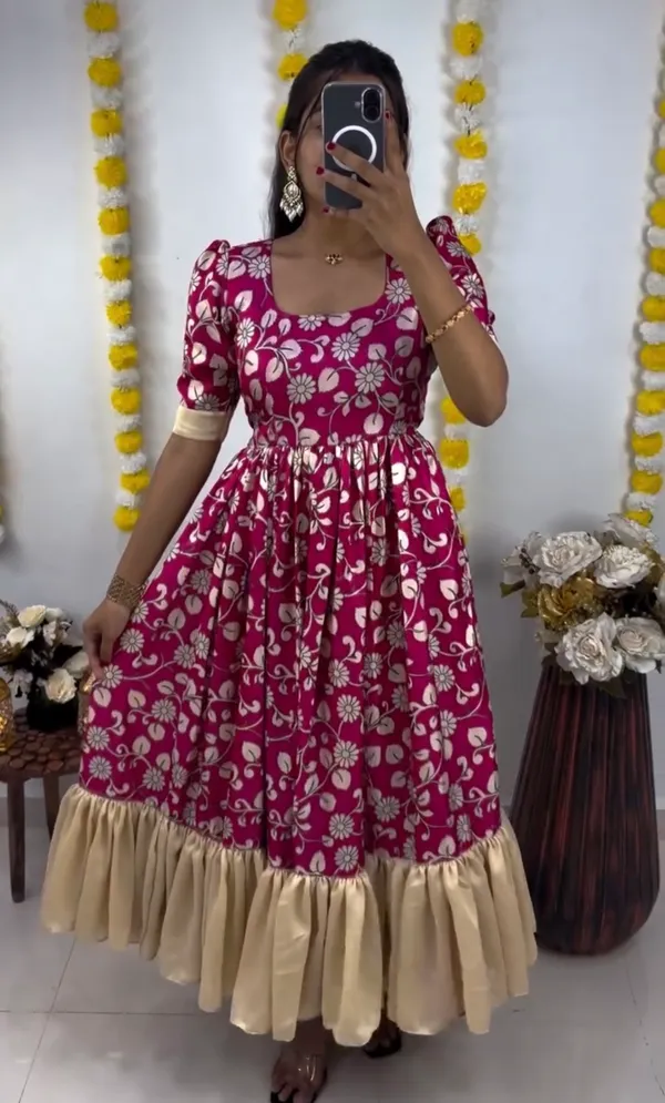 RANI_PINK_Kalamkari_2.0_Slub_Cotton_Anarkali