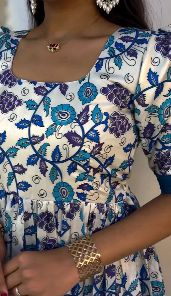 SKY_BLUE_Kalamkari_2.0_Slub_Cotton_Anarkali