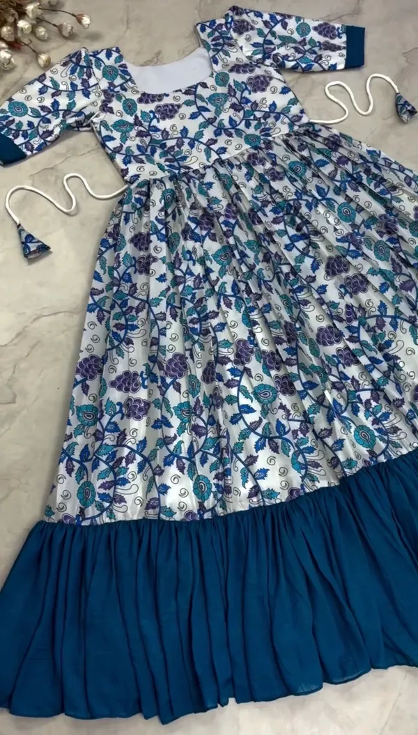 SKY_BLUE_Kalamkari_2.0_Slub_Cotton_Anarkali