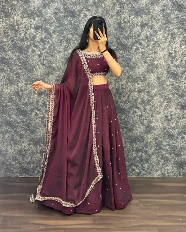 Maroon_Elegant_Design_Silk_Satin_Lehenga_Choli_For_Women