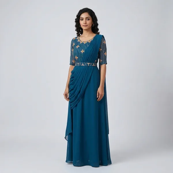 Blue_Elegant_Design_Fox_Georgette_Gown_For_Women