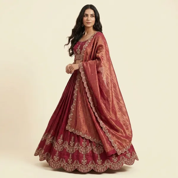 Red_Elegant_Design_Fancy_Silk_Lehenga_Choli_For_Women