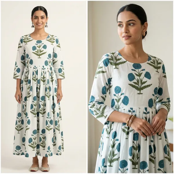 White_Elegant_Design_Cotton_Gown_For_Women