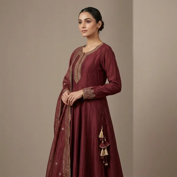 Light_Orange_Elegant_Design_Fancy_Silk_Gown_For_Women