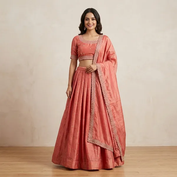 Light_Orange_Elegant_Design_Silk_Satin_Lehenga_Choli_For_Women