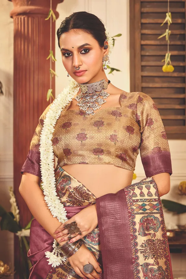 Mauve_Pure_Tussar_Silk_Woven_Border_Saree_For_Women
