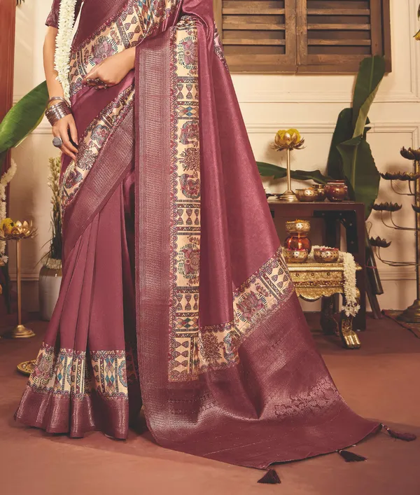 Mauve_Gold_Pure_Tussar_Silk_Zari_Border_Pallu_Saree_For_Women
