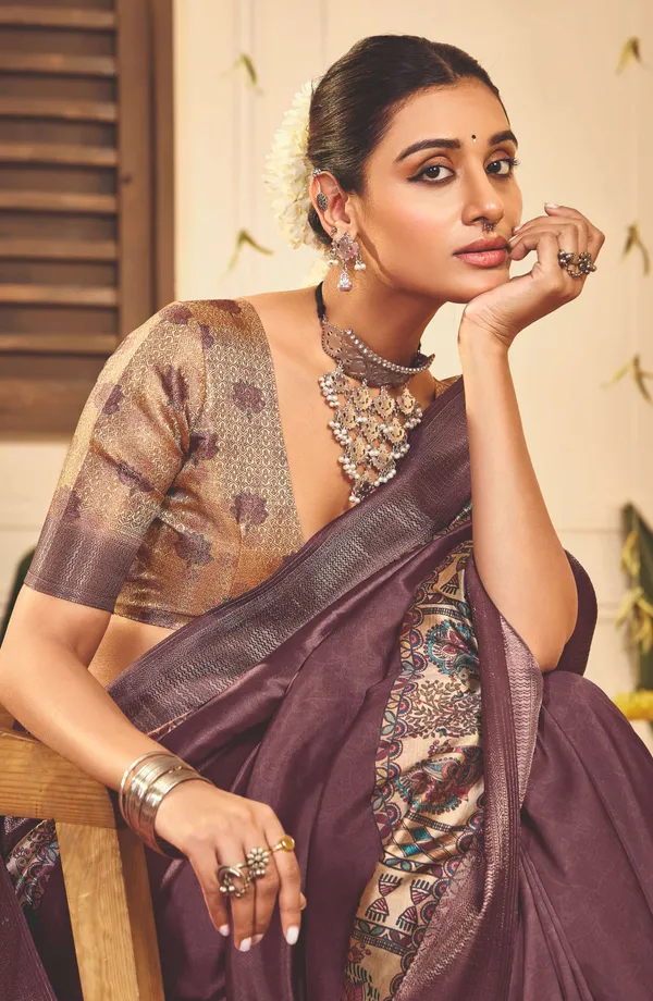 Mauve_Pure_Tussar_Silk_Woven_Border_Saree_For_Women