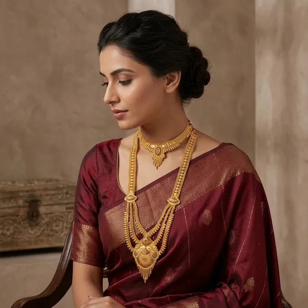 Gold_Plated_Multi_Layer_Bridal_Necklace_Set_For_Women