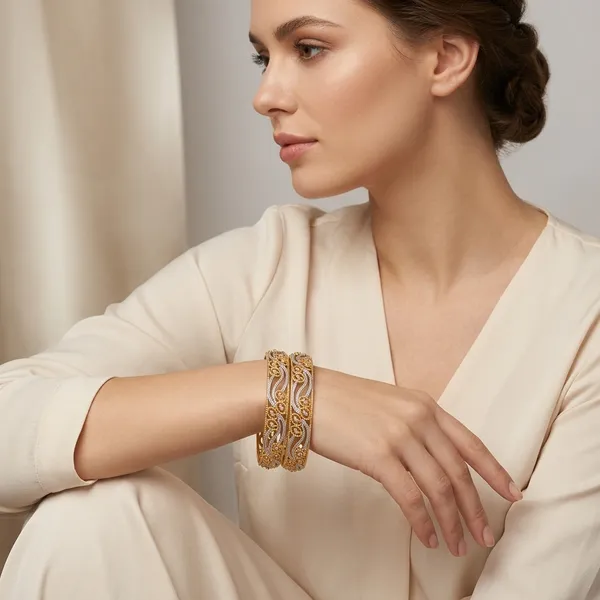 Gold_Alloy_Filigree_Bangle_Set_For_Women