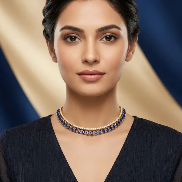 Gold_Blue_Stone_Studded_Choker_Necklace_For_Women