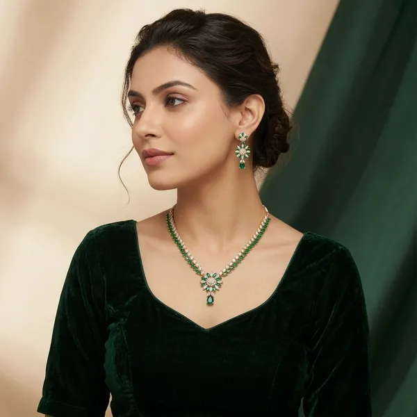 Gold_Green_Stone_American_Diamond_Necklace_Set_For_Women