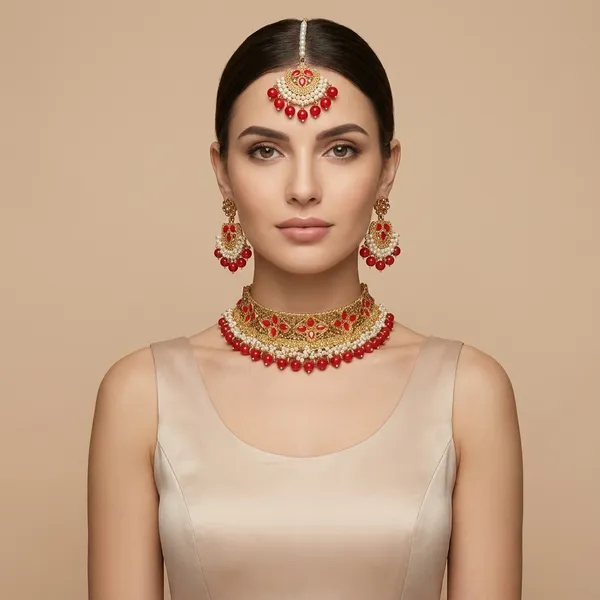 Gold_Red_Stone_Gold_Plated_Bridal_Necklace_Set_With_Earrings_For_Women