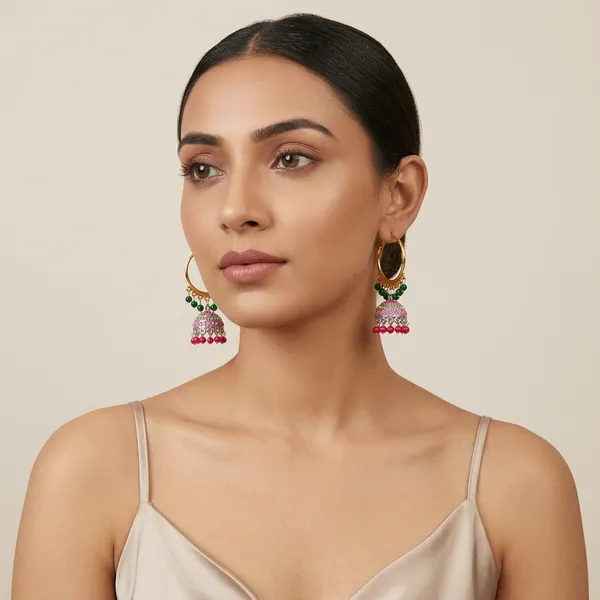 Gold_Alloy_Beaded_Traditional_Jhumka_Earrings_For_Women