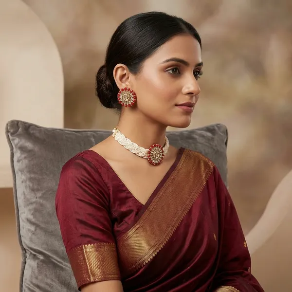 Gold_Red_Kundan_Pearl_Choker_Necklace_Set_For_Women