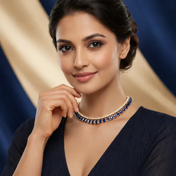 Gold_Blue_Stone_Studded_Choker_Necklace_For_Women