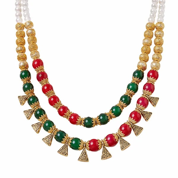 Gold_White_Beaded_Traditional_Layered_Necklace_For_Women