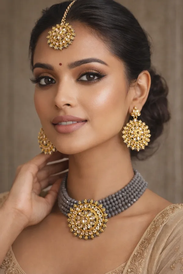 Gold_Kundan_Floral_Pendant_Set_With_Earrings_For_Women