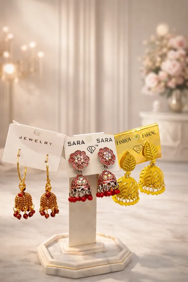 Red_&_Gold_Alloy_Ethnic_Jhumka_Earrings_Set_For_Women