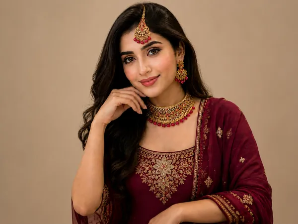 Gold_Kundan_Ruby_Beads_Choker_Necklace_Set_With_Earrings_For_Women
