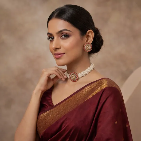 Gold_Red_Kundan_Pearl_Choker_Necklace_Set_For_Women