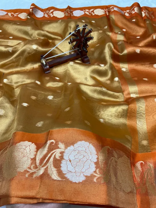Zari_Tissue_Saree_-_Orange
