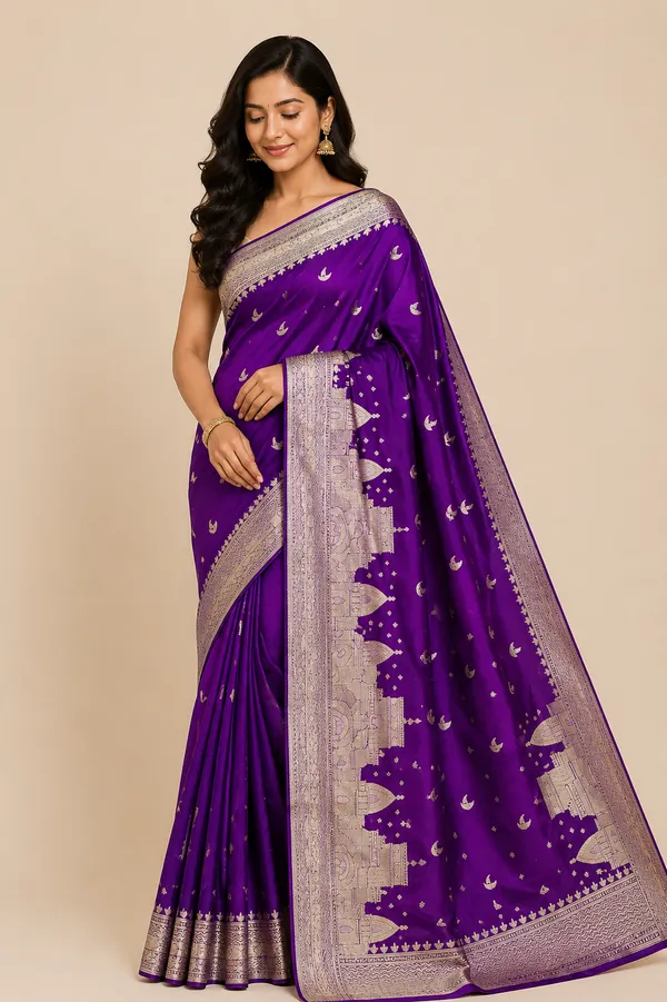 GANGAGHAT_BANARSI_PURPLE_SAREE