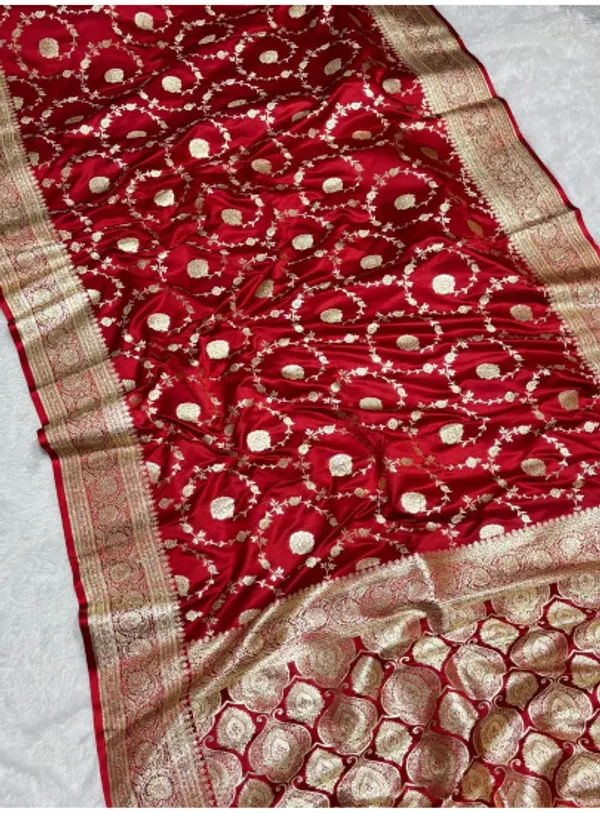 Pure_Katan_Banarasi_Red_Bidai_Saree_-_Red