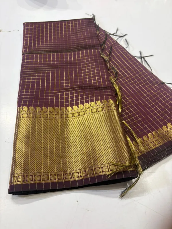 Semi_Katan_With_Katan_Gold_Zari_Saree__pooja_hegde_-_Wine