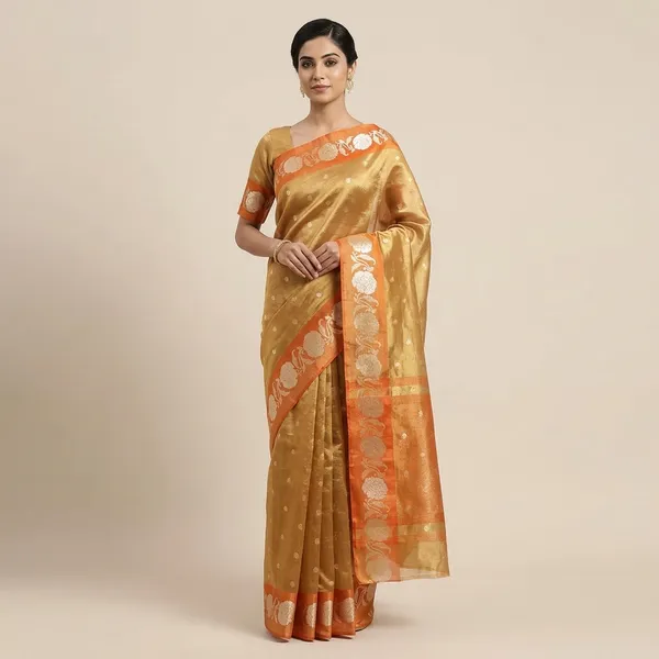 Zari_Tissue_Saree_-_Orange