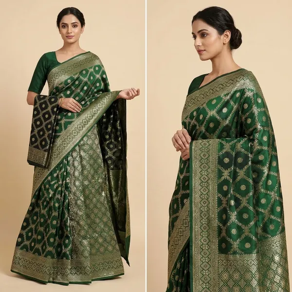 Pure_Katan_Rangkat_Banarasi_Green_Saree